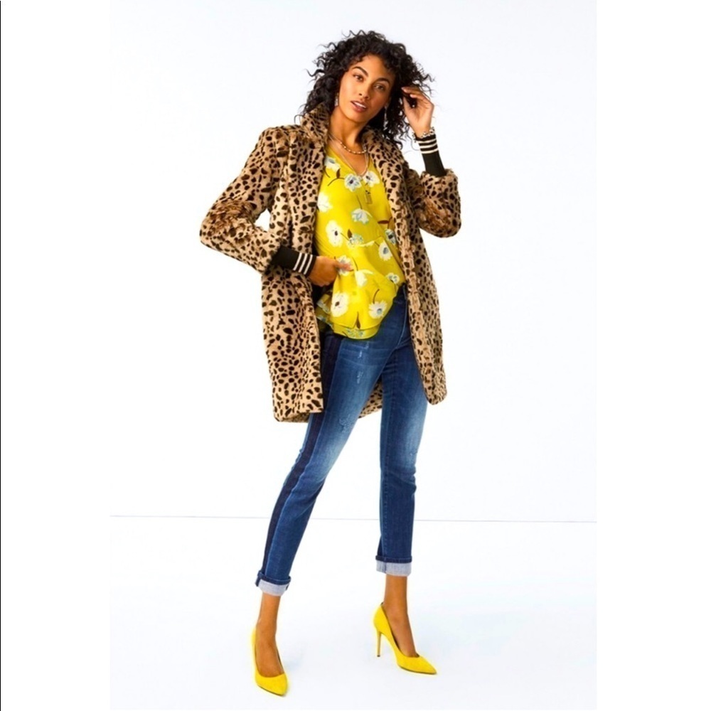CABI Tuxedo High Rise Straight Jeans